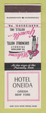 Matchbook Cover - Hotel Oneida NY