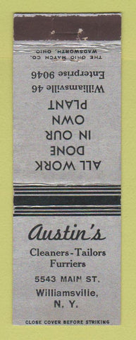 Matchbook Cover - Austin's Cleaners Tailors Williamsville NY