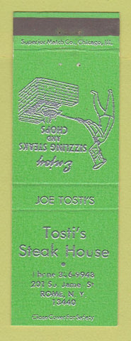 Matchbook Cover - Tosti's Steak House Rome NY