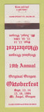 Matchbook Cover - Oktoberfest Mount Angel OR 1984
