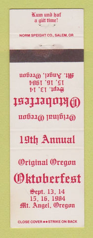 Matchbook Cover - Oktoberfest Mount Angel OR 1984