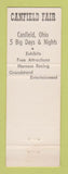 Matchbook Cover - Canfield Fair Mahoning County OH 1977