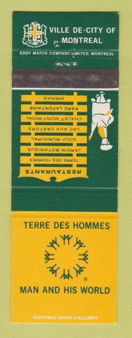 Matchbook Cover - Expo 67 Canada Montreal QC Man and His World