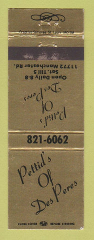 Matchbook Cover - Pettid's of Des Peres Clothes WEAR
