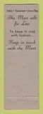Matchbook Cover - Mart Paterson Women's Clothes