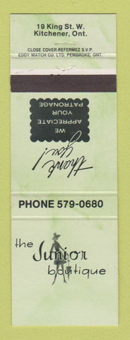 Matchbook Cover - Junior Boutique Women's Clothes Kitchener ON GREEN