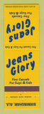 Matchbook Cover - Jeans Glory Birmingham AL clothes