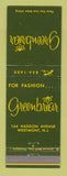 Matchbook Cover - Greenbriar Clothes Westmont NJ