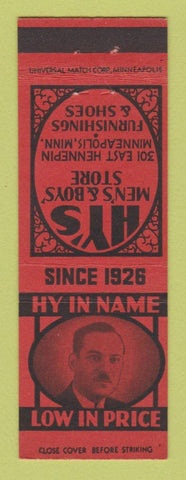 Matchbook Cover - Hy's Men's Clothes Minneapolis MN