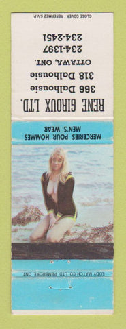 Matchbook Cover - Rene Giroux Men's Clothes Ottawa ON pinup WEAR