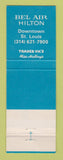 Matchbook Cover - Hilton Hotel Bel Air St Louis MO