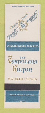Matchbook Cover - Hilton Hotel Castellana Madrid Spain