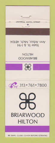 Matchbook Cover - Hilton Hotel Briarwood Ann Arbor MI