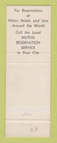 Matchbook Cover - Hilton Hotel Pasadena CA