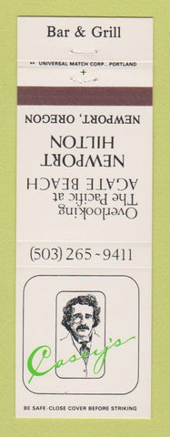 Matchbook Cover - Hilton Hotel Newport OR Casey's Bar
