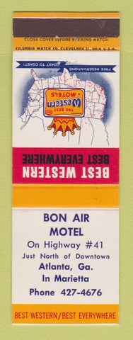 Matchbook Cover - Best Western Bon Air Motel Atlanta GA Marietta