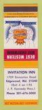 Matchbook Cover - Best Western Invitation Inn Edgewood MD