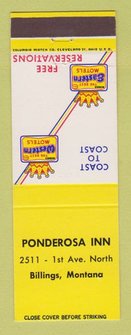 Matchbook Cover - Best Western Ponderosa Inn Billings MT