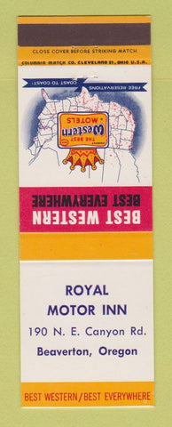Matchbook Cover - Best Western Royal Motor Inn Beaverton OR