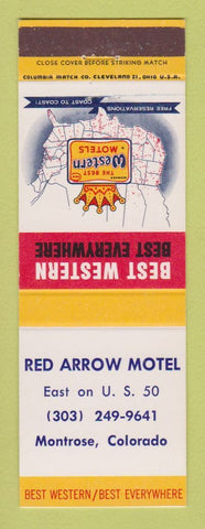 Matchbook Cover - Best Western Red Arrow Motel Montrose Colorado