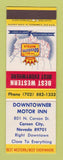 Matchbook Cover - Best Western Downtowner Motor Inn Carson City NV