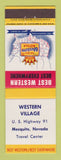 Matchbook Cover - Best Western Western Village Mesquite NV