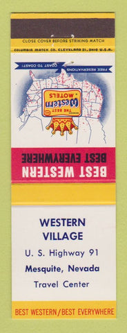 Matchbook Cover - Best Western Western Village Mesquite NV
