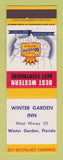 Matchbook Cover - Best Western Winter Garden Inn FL