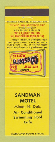 Matchbook Cover - Best Western Sandman Motel Minot ND
