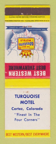 Matchbook Cover - Best Western Turquoise Motel Cortez Colorado