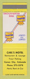 Matchbook Cover - Best Western Carl's Motel Canon City Colorado