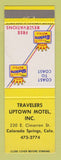 Matchbook Cover - Best Western Travelers Uptown Motel Colorado Springs