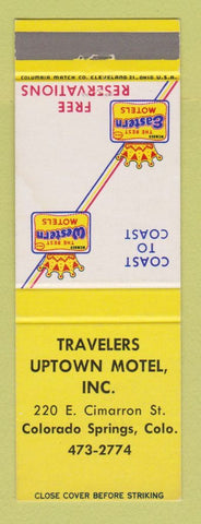 Matchbook Cover - Best Western Travelers Uptown Motel Colorado Springs