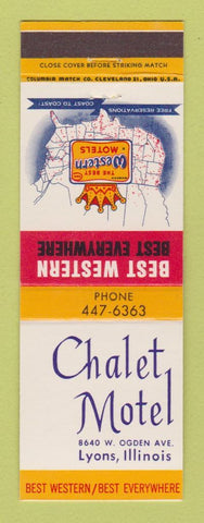 Matchbook Cover - Best Western Chalet Motel Lyons IL
