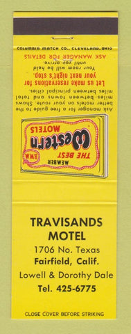 Matchbook Cover - Best Western Travisands Motel Fairfield CA
