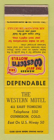 Matchbook Cover - Best Western Western Motel Gunnison Colorado