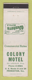 Matchbook Cover - Best Western Colony Motel Princeton IL
