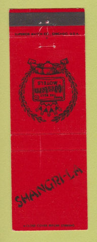 Matchbook Cover - Best Western Shangri La Indian Motor Inn Carlisle PA