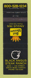 Matchbook Cover - Best Western Black Angus Steak Ranch Great Bend KS