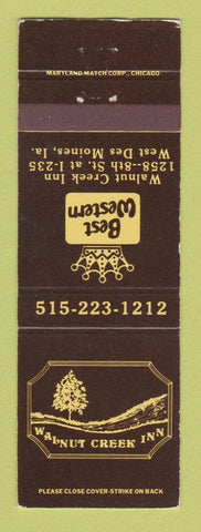 Matchbook Cover - Best Western Walnut Creek Inn West Des Moines IA