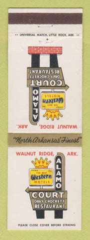 Matchbook Cover - Best Western Alamo Court Walnut Ridge AR Davy Crockett