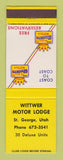 Matchbook Cover - Best Western Wittwer Motoro Lodge St George UT
