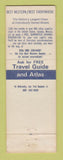 Matchbook Cover - Best Western Gray Badger Inn Kingston TN
