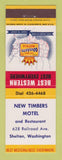 Matchbook Cover - Best Western New Timbers Motel Shelton WA