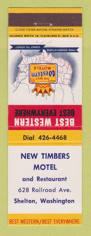 Matchbook Cover - Best Western New Timbers Motel Shelton WA