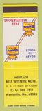 Matchbook Cover - Best Western Heritage Motel Wentzville MO