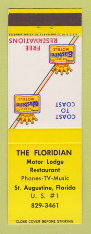 Matchbook Cover - Best Western Floridian Motor Lodge St Augustine FL