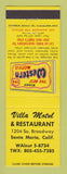 Matchbook Cover - Best Western Villa Motel Santa Maria CA
