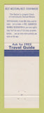 Matchbook Cover - Best Western Wasco Inn Motel Wasco CA
