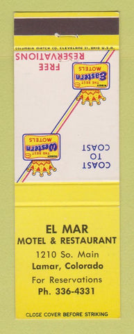 Matchbook Cover - Best Western El Mar Motel Restaurant Lamar Colorado